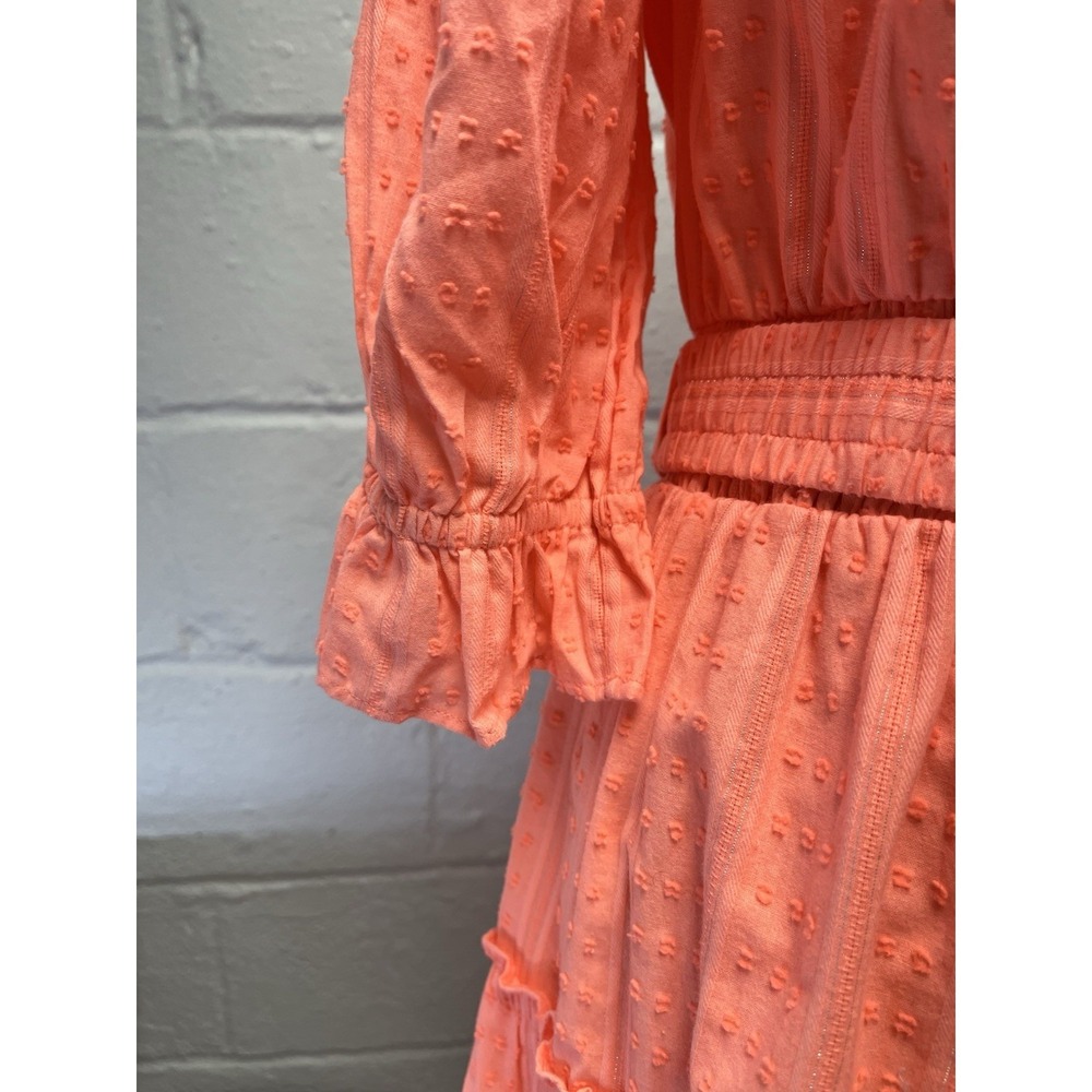 Lilly Pulitzer Off the Shoulder Louisa Tiered Papaya Punch Orange Dress XL Belt - Picture 4 of 12